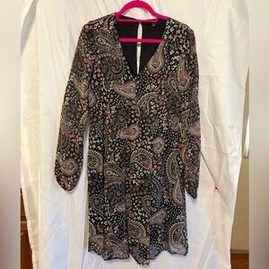 Torrid Black Paisley Long Sleeve Dress